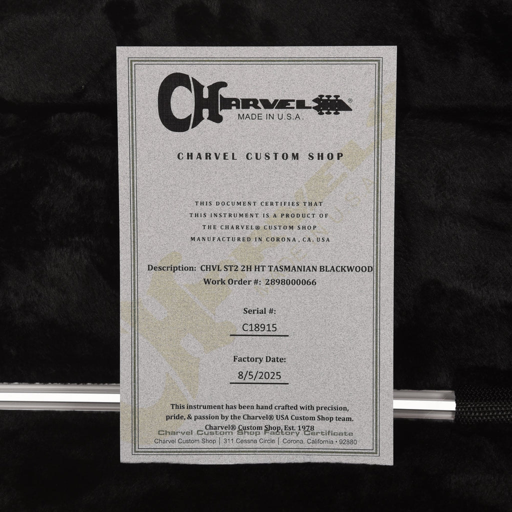 Charvel Custom Shop Special Edition Style 2 Tasmanian Blackwood/Roasted Ash w/Oil Finished Birdseye Maple Neck -