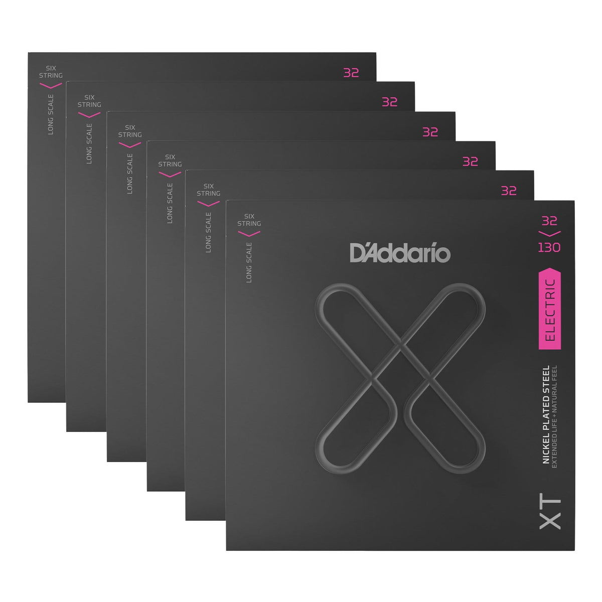 D'Addario XT Nickel 6-String Electric Bass Regular Light 32-130 6 Pack Bundle - MusicMarket
