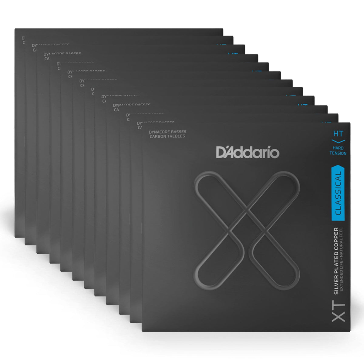 D'Addario XT Dynacore Carbon Classical Guitar Hard Tension 12 Pack Bundle - MusicMarket