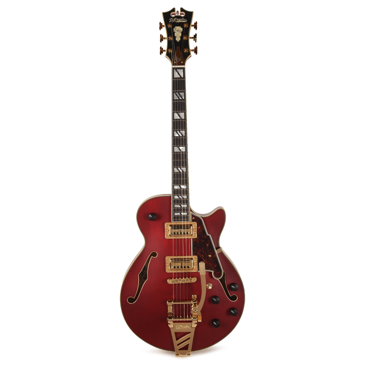 D'Angelico Deluxe Bobby Weir 3 Semi-Hollow Satin Trans Wine - View 4 | MusicMarket