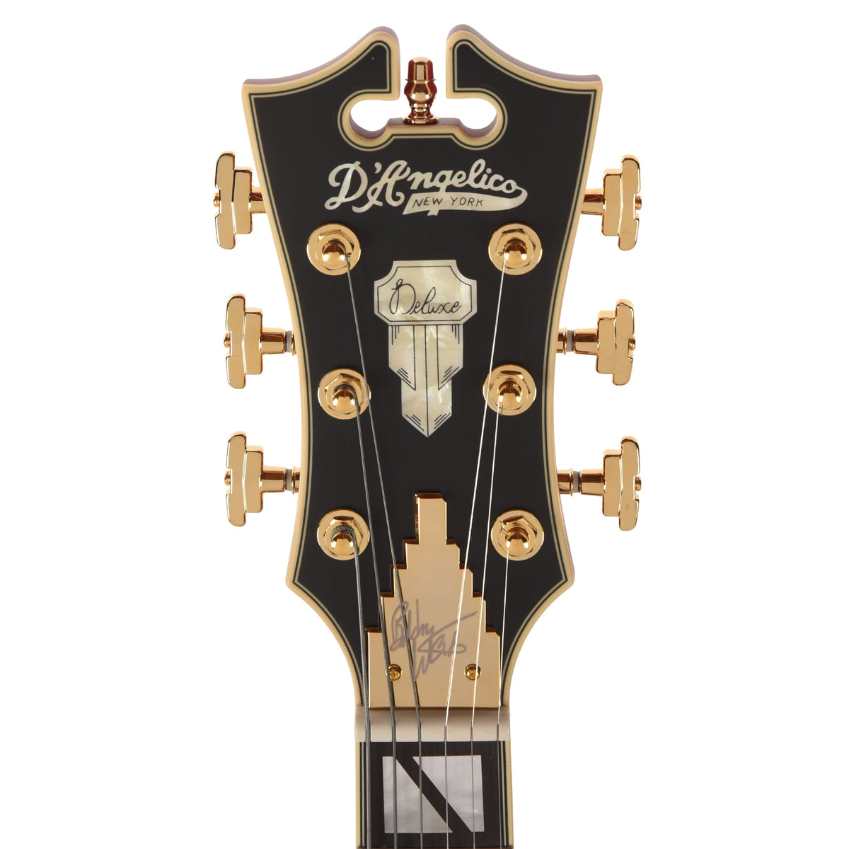 D'Angelico Deluxe Bobby Weir 3 Semi-Hollow Satin Trans Wine - View 6 | MusicMarket