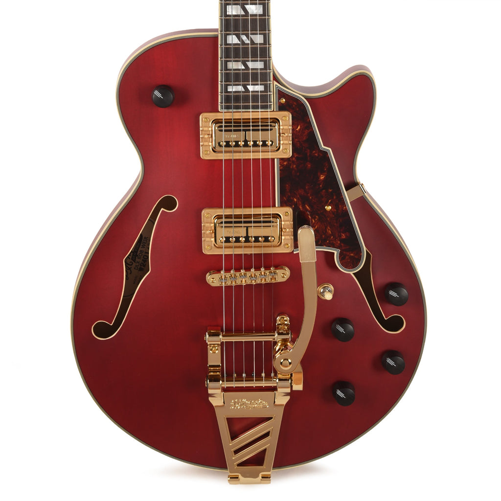 D'Angelico Deluxe Bobby Weir 3 Semi-Hollow Satin Trans Wine - View 2 | MusicMarket