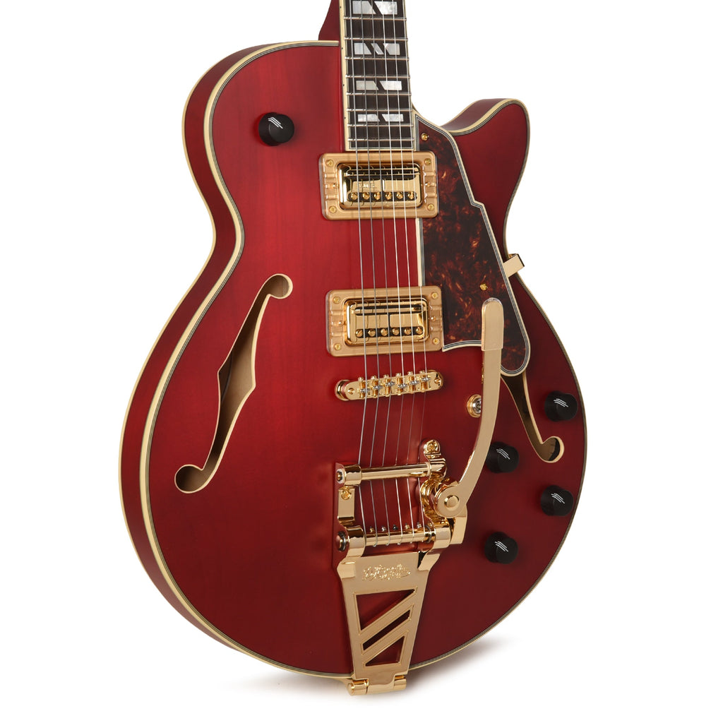 D'Angelico Deluxe Bobby Weir 3 Semi-Hollow Satin Trans Wine - MusicMarket