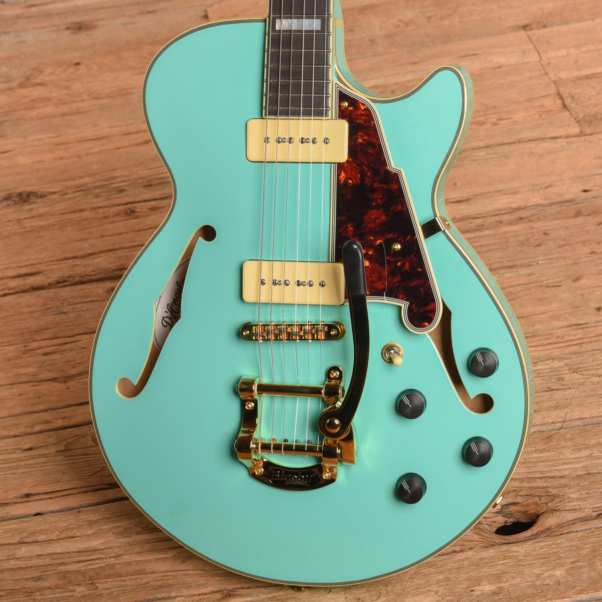 D'Angelico Excel Shoreline Semi-Hollow w/ Bigsby Surf Green 2017 - View 2 | MusicMarket