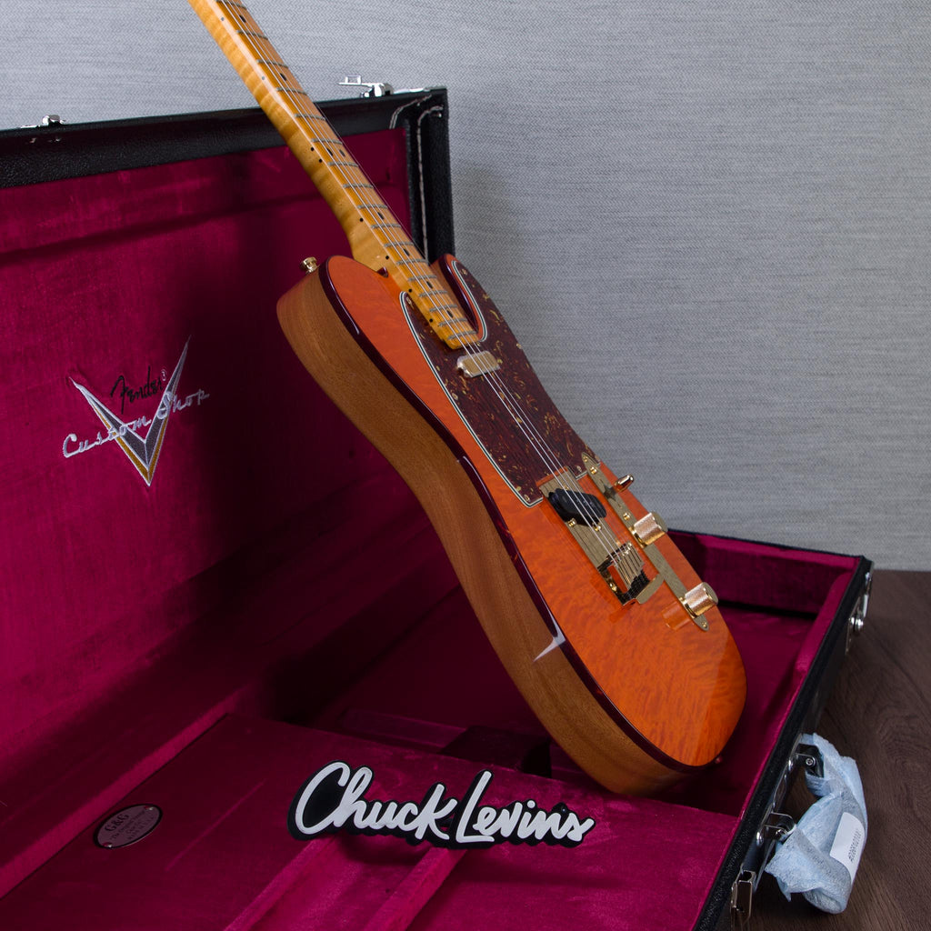 Fender Custom Shop Limited Edition Deluxe AAA Flame Custom Deluxe Telecaster Electric Guitar - Sunset Orange