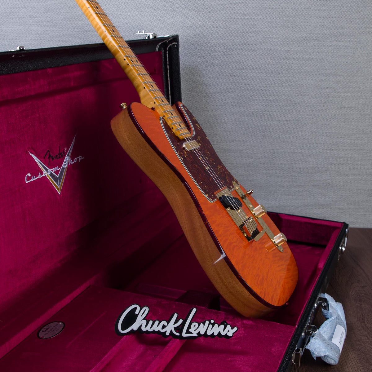 Fender Custom Shop Limited Edition Deluxe AAA Flame Custom Deluxe Telecaster Electric Guitar - Sunset Orange