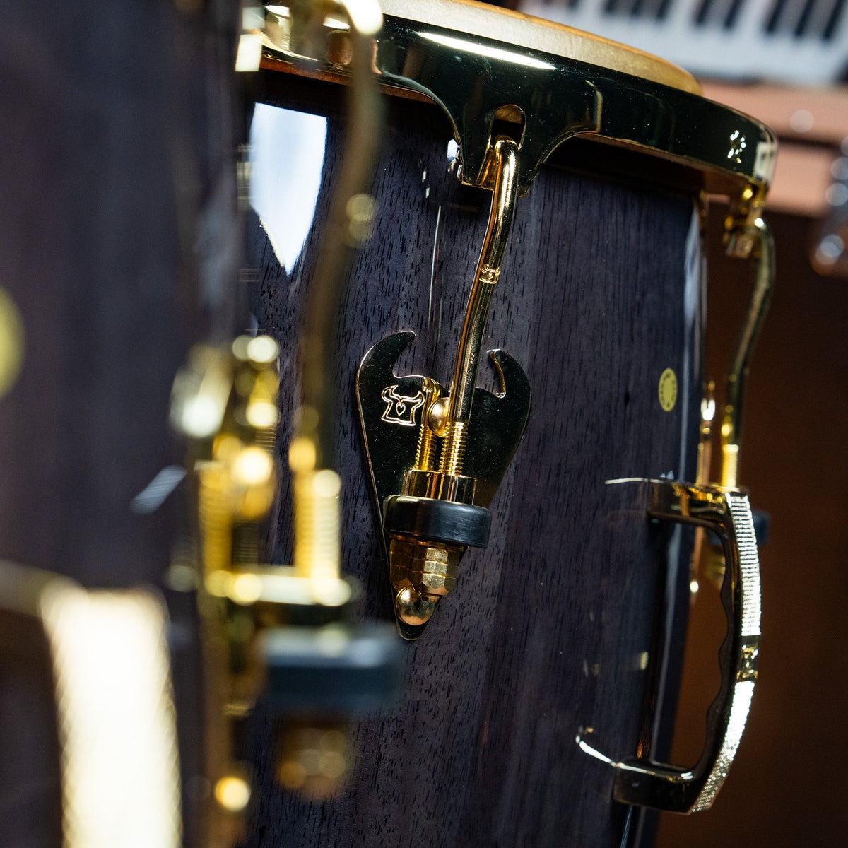 LP Matador Conga and Tumba Set, Siam Oak - Black with Gold Hardware - CHUCKSCLUSIVE - View 8 | MusicMarket
