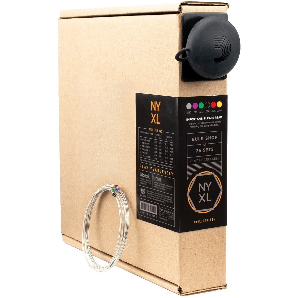 D'Addario NYXL Electric Guitar String Bulk 25-Pack - 6-String 10-46 Light - View 2 | MusicMarket