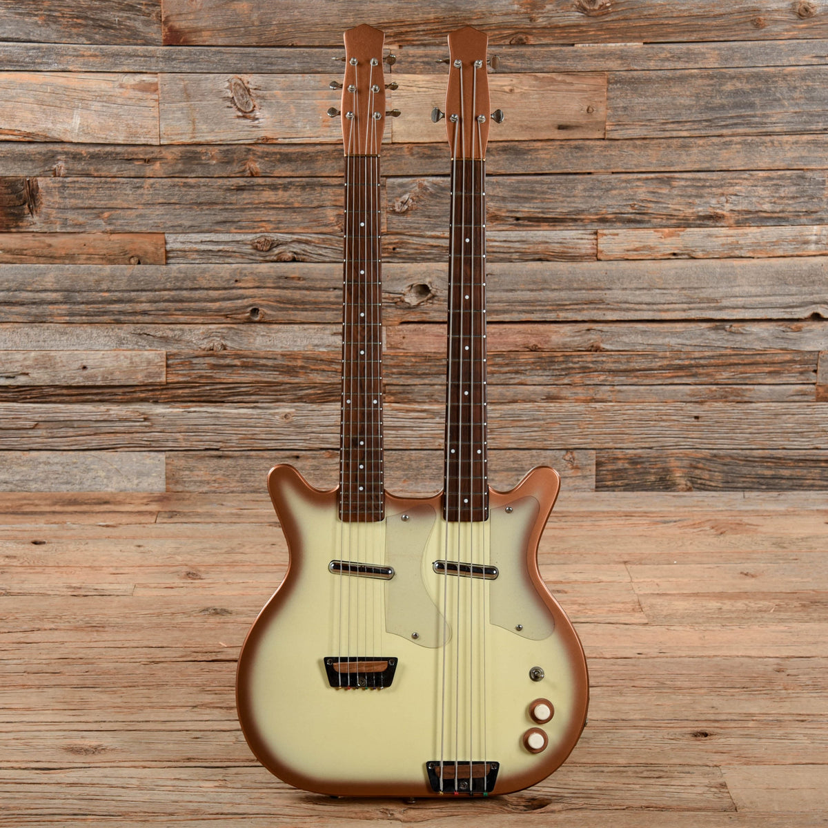 Danelectro Doubleneck Copper Burst Partial Refin 1965 - View 4 | MusicMarket
