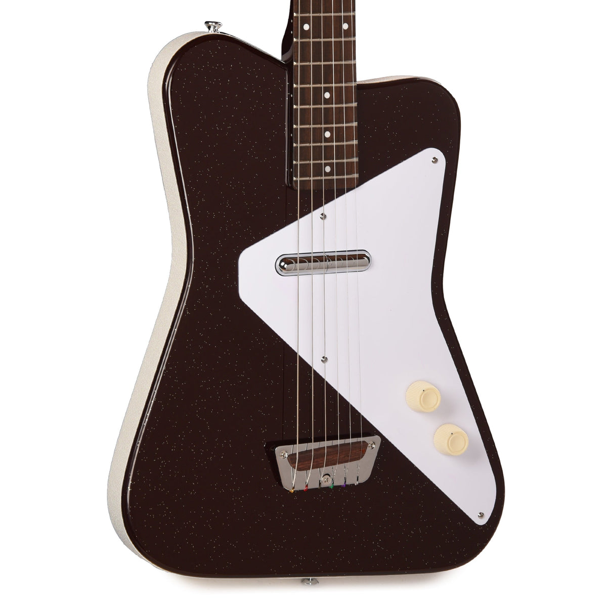 Danelectro Pro Semi-Hollowbody Electric Guitar Maroon with Silver Glitter - MusicMarket