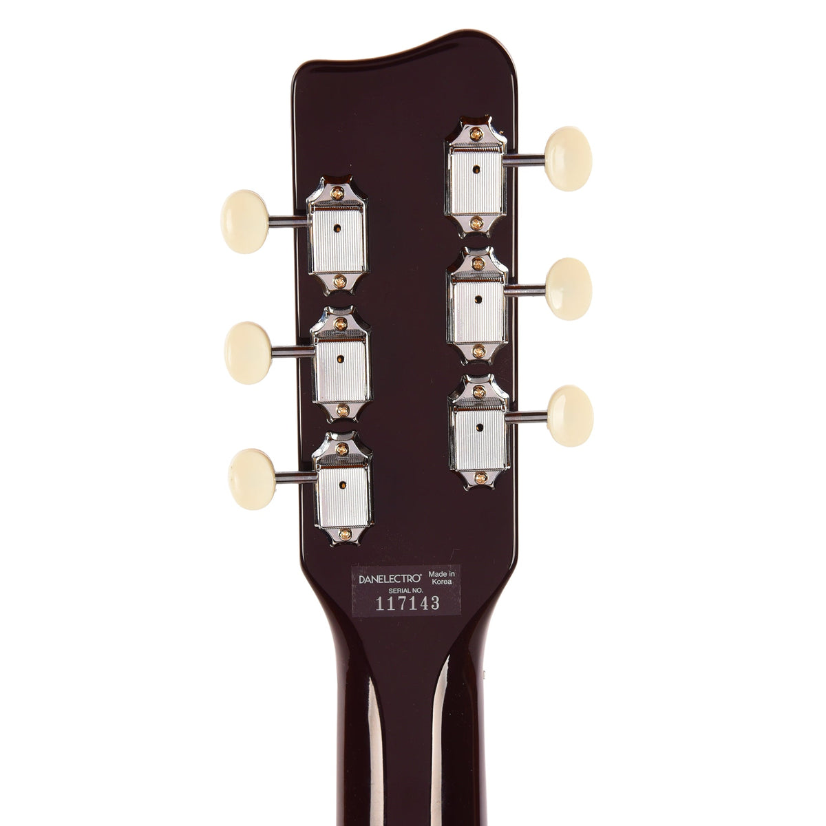 Danelectro Pro Semi-Hollowbody Electric Guitar Maroon with Silver Glitter - View 7 | MusicMarket