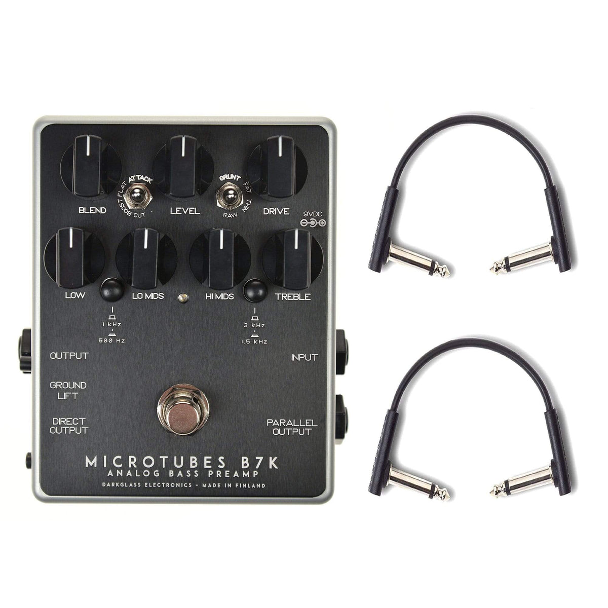 Darkglass Electronics Microtubes B7K Overdrive Preamp v2 w/RockBoard Flat Patch Cables Bundle - MusicMarket