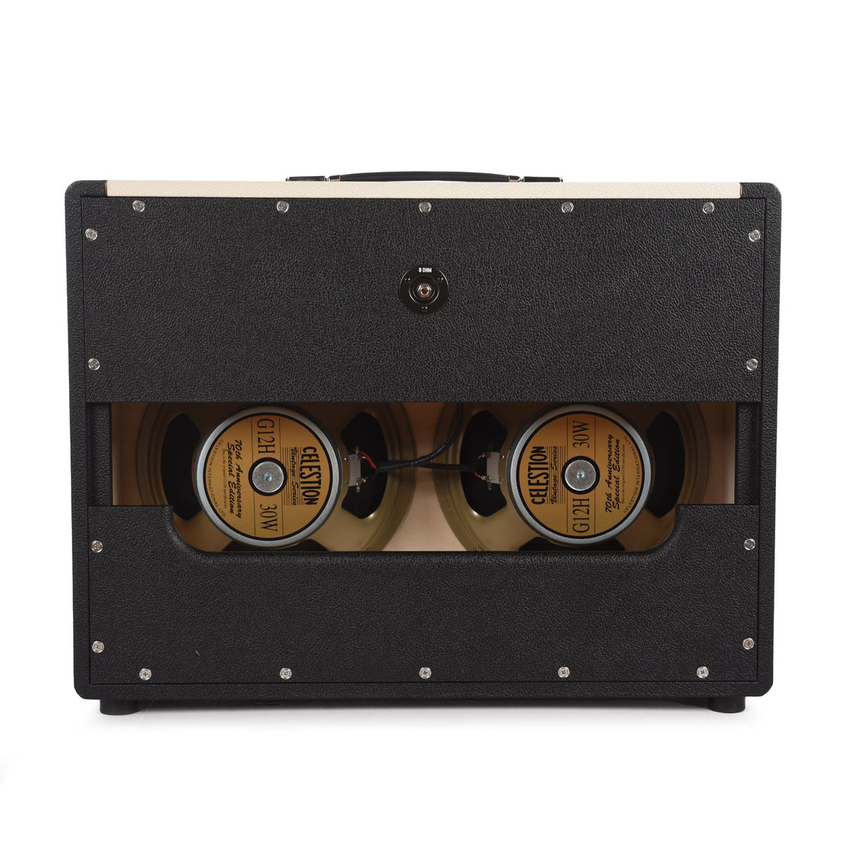 Divided by 13 2x12 Open Back Cab w/G12M Black Bronco Tolex, Cream V - View 3 | MusicMarket