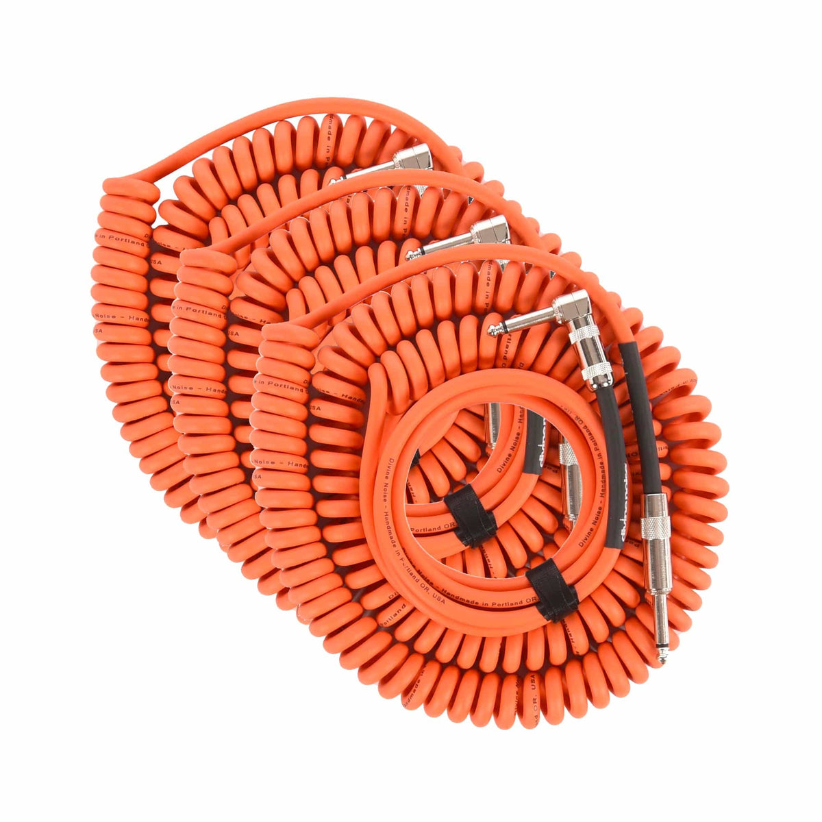 Divine Noise 50/50 Cable Orange 30' Straight/Right Angle 3 Pack Bundle - MusicMarket