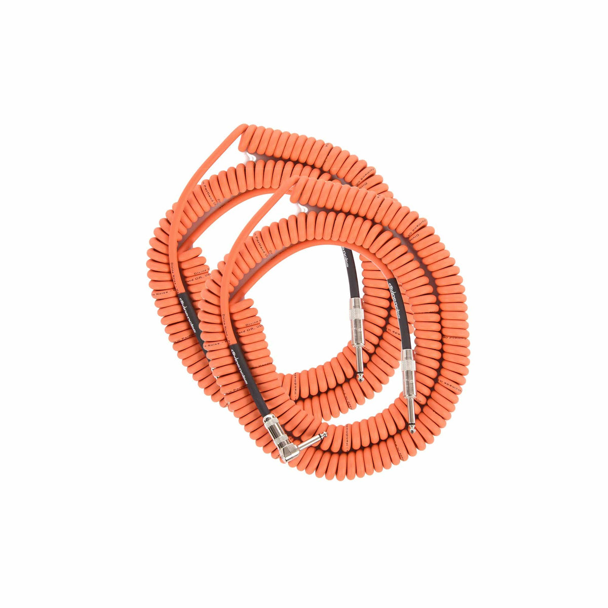 Divine Noise Curly Cable Orange 30' Straight/Right Angle 2 Pack Bundle - MusicMarket