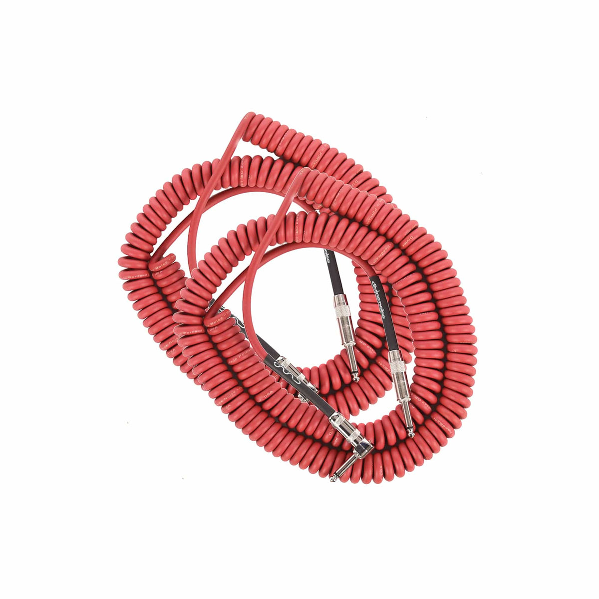 Divine Noise Curly Cable Red 30' Straight/30' Straight 2 Pack Bundle - MusicMarket