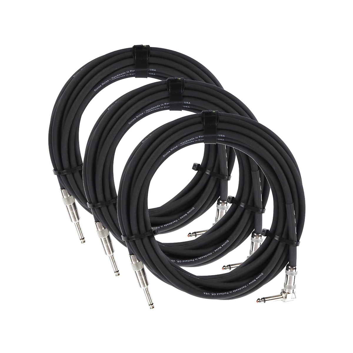 Divine Noise Straight Cable Black 25' Straight/Straight 3 Pack Bundle - MusicMarket
