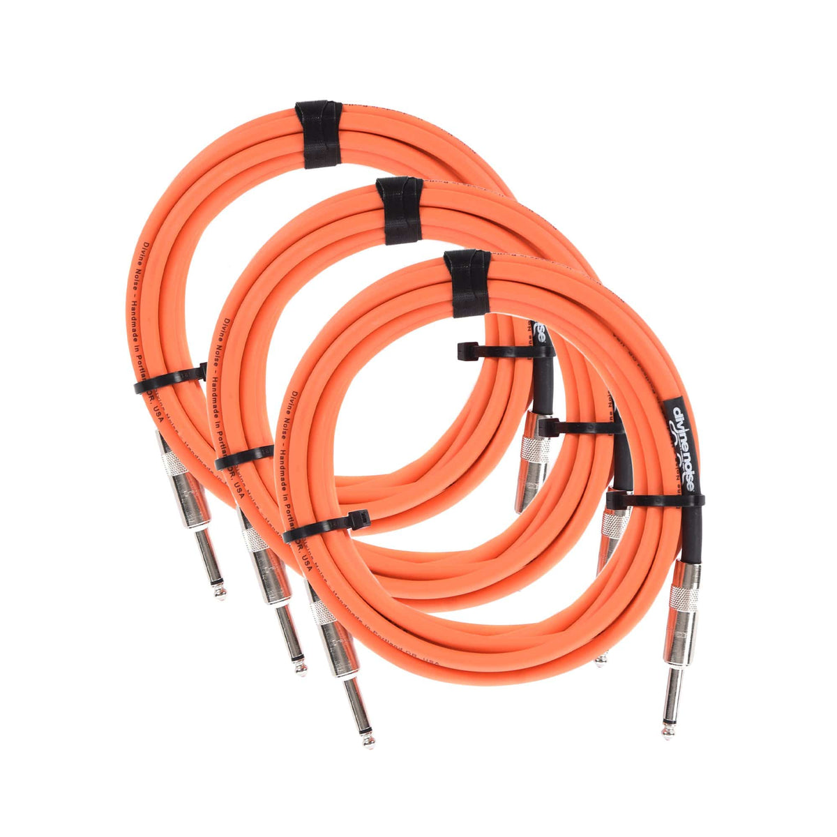 Divine Noise Straight Cable Orange 15' Straight/Straight 3 Pack Bundle - MusicMarket