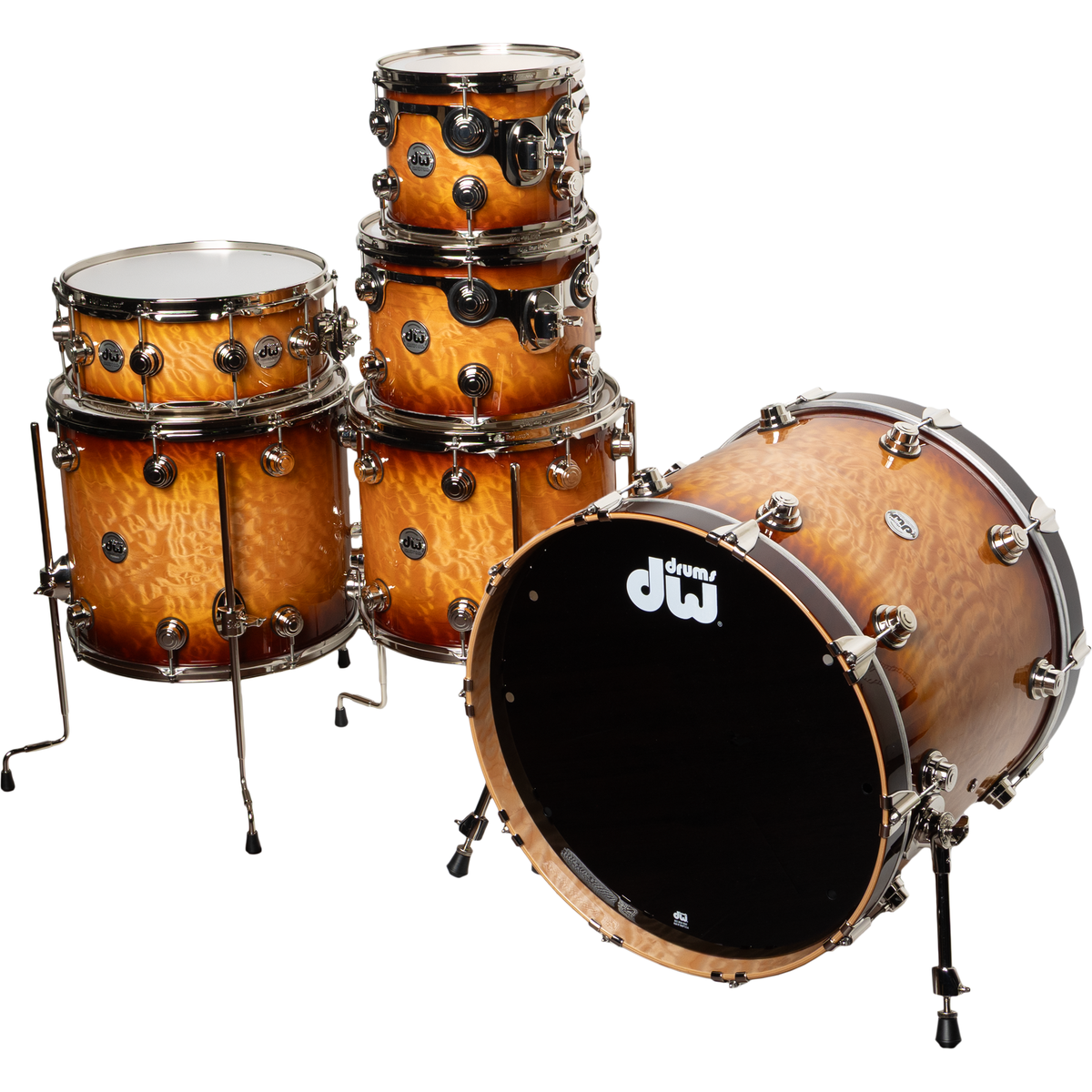 Drum Workshop 6-Piece Collectors Series Maple 333 Shell Kit - Almond Burst - View 3 | MusicMarket