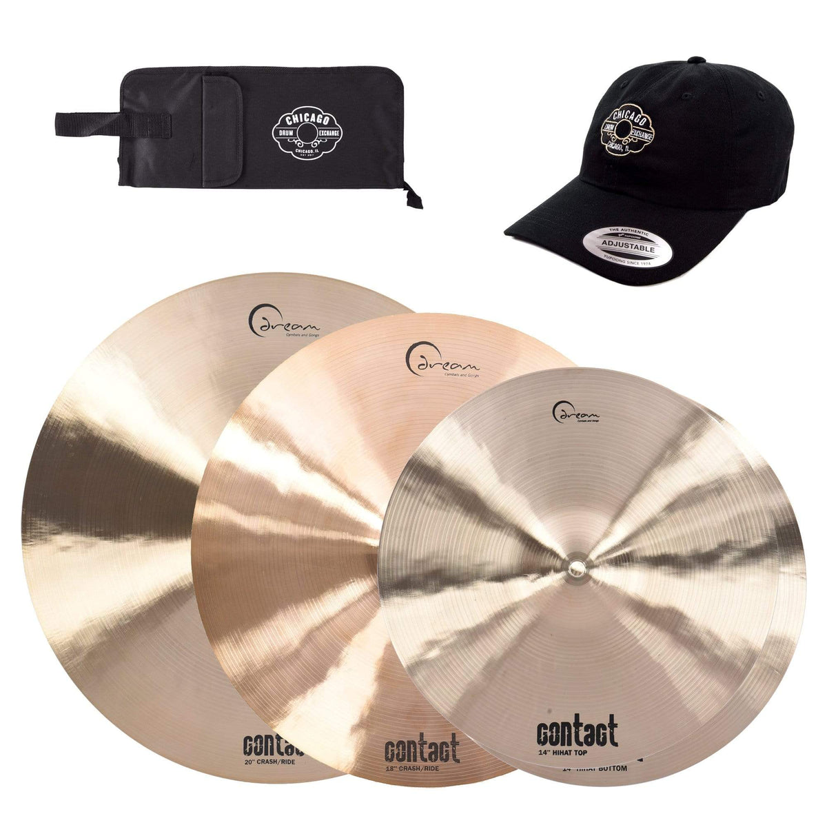 Dream 14/18/20" Dream Contact Cymbal Set w/CDE Logo Hat & Stick Bag - MusicMarket