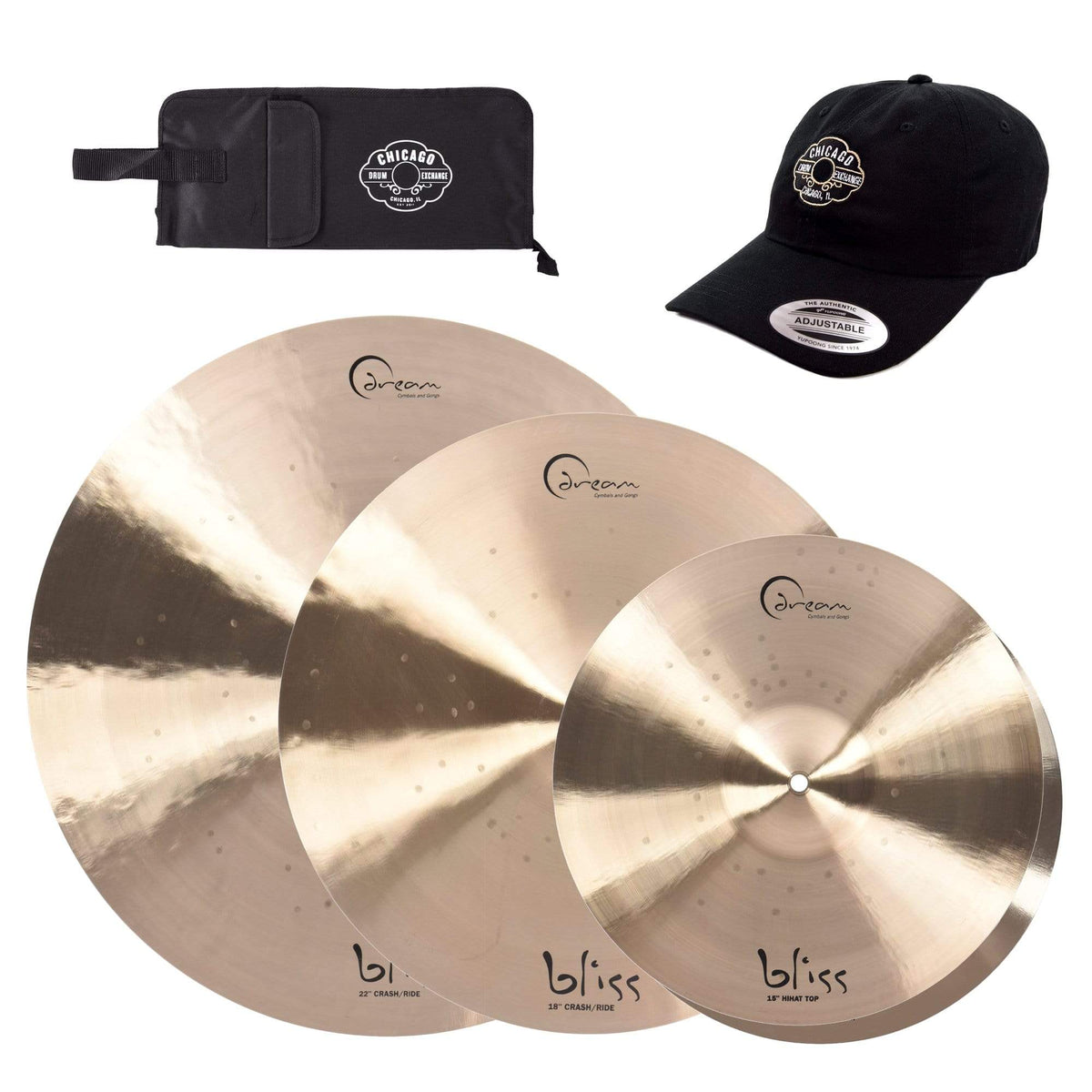 Dream 15/18/22" Dream Bliss Cymbal Set w/CDE Logo Hat & Stick Bag - MusicMarket