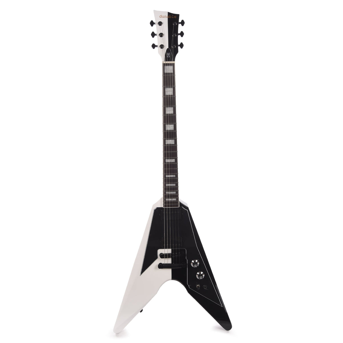 Dunable DE Asteroid Gloss White/Black Split w/Pearl Blocks (Limited to 10 Units) - View 4 | MusicMarket
