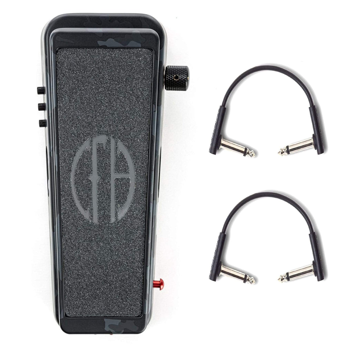 Dunlop DB01B Dimebag Cry Baby From Hell Wah Pedal Black Camo w/RockBoard Flat Patch Cables Bundle - MusicMarket