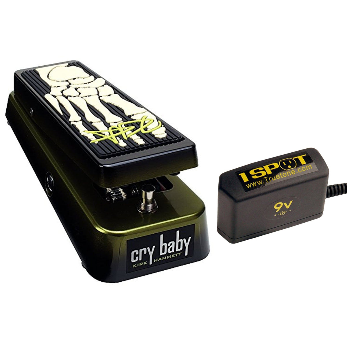 Dunlop KH95 Kirk Hammett Signature Cry Baby Wah Wah Bundle w/ Truetone 1 Spot Space Saving 9v Adapter - MusicMarket