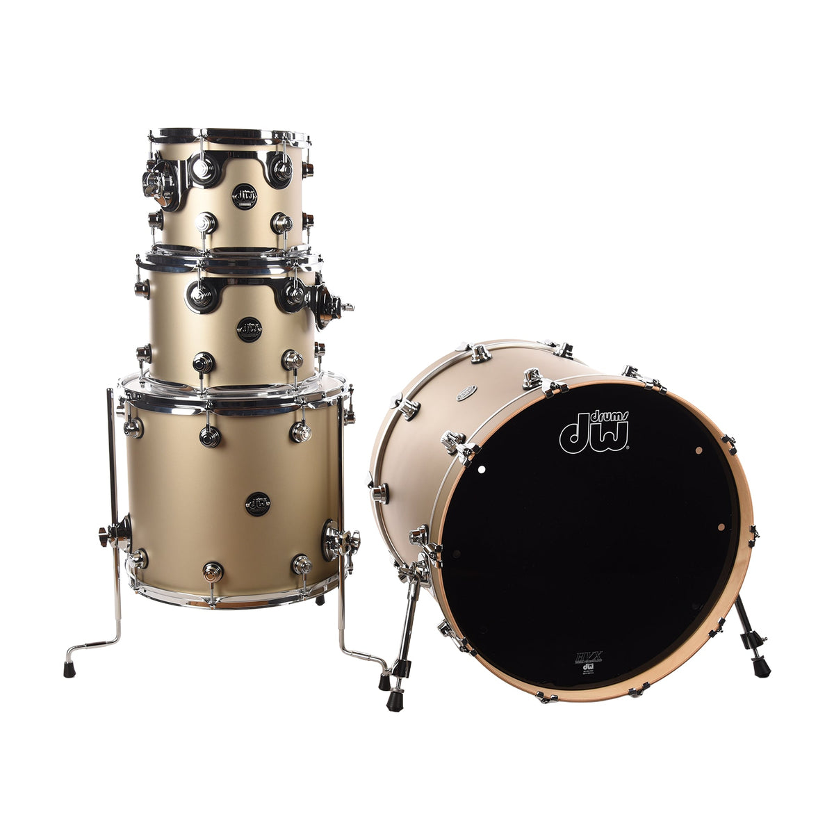 DW Performance Series 10/12/16/22 4pc. Drum Kit Gold Mist Hard Satin Lacquer - MusicMarket