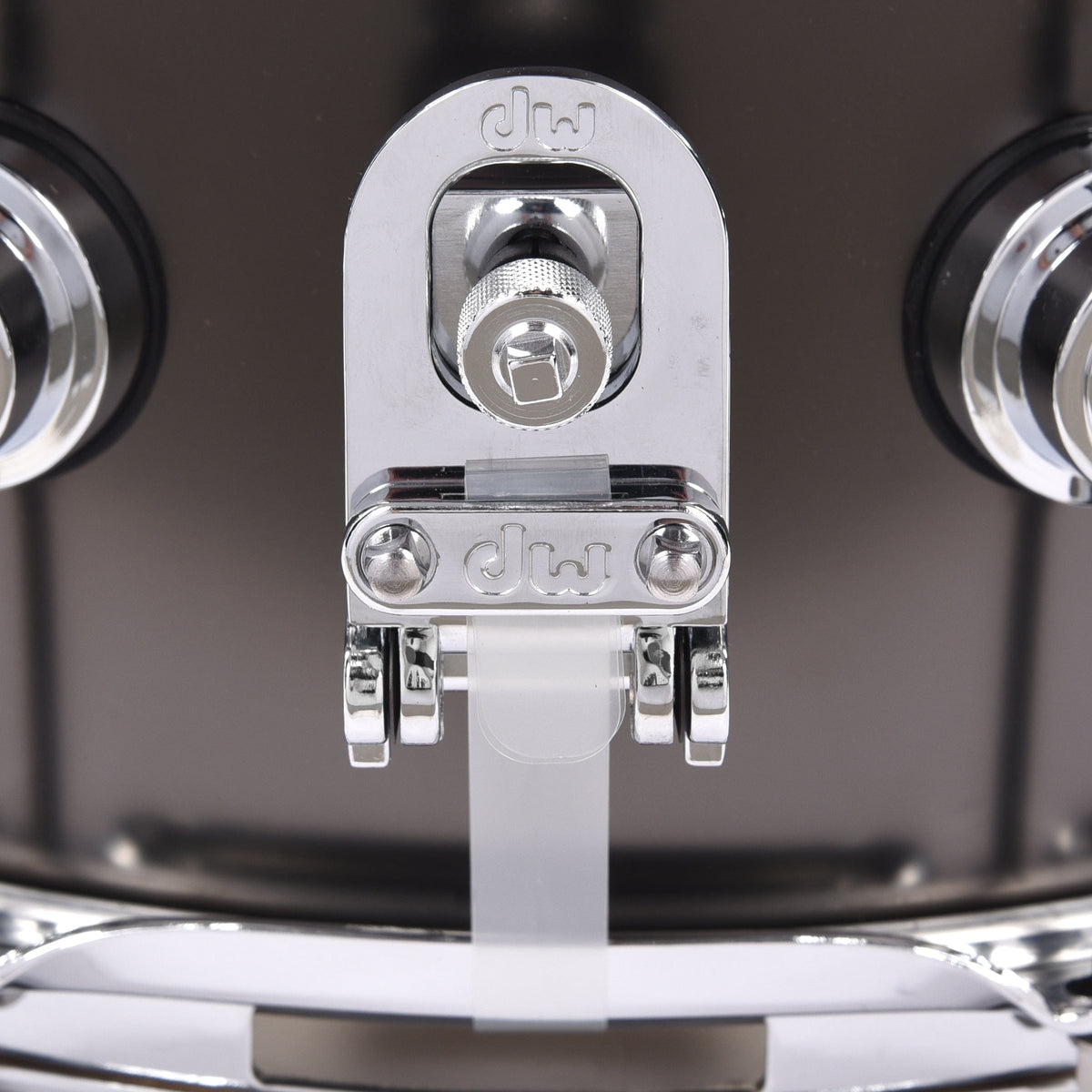 DW 7x13 Satin Black Over Brass Snare Drum w/Chrome Hdw - View 3 | MusicMarket