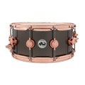 DW Collector's Series 6.5x14 Satin Black Brass Snare Drum w/ Copper Hardware - MusicMarket