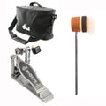 DW 5000 Modern Retro Accelerator Single Bass Drum Pedal Bundle w/Bag & Low Boy Lightweight Puff Daddy Amber/Med