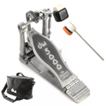 DW 5000 Modern Retro Turbo Single Bass Drum Pedal Bundle w/Bag & Low Boy Lightweight Felt Daddy White/Orange/Black