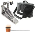 DW 5000 Modern Retro Turbo Single Bass Drum Pedal Bundle w/Bag & Low Boy Lightweight Puff Daddy Amber/Brown/Gold