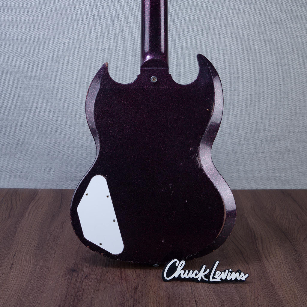 Gibson Custom Shop Murphy Lab 63' SG Custom 3-Pickup Maestro Electric Guitar - Light Aged Brunswick Wild Berry -