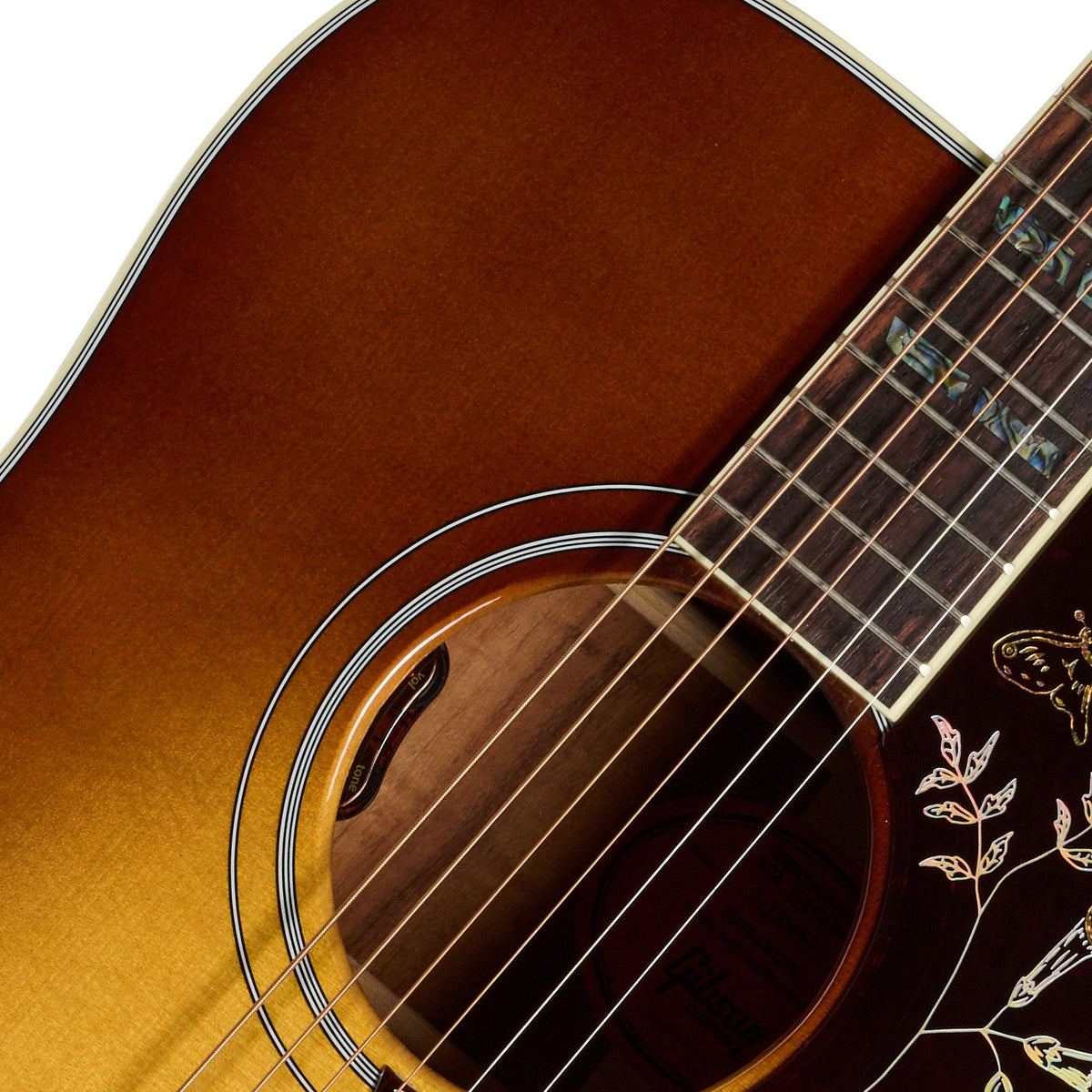 Gibson Custom Shop Hummingbird Elegant Koa Acoustic Electric Guitar - Honey Burst - View 7 | MusicMarket