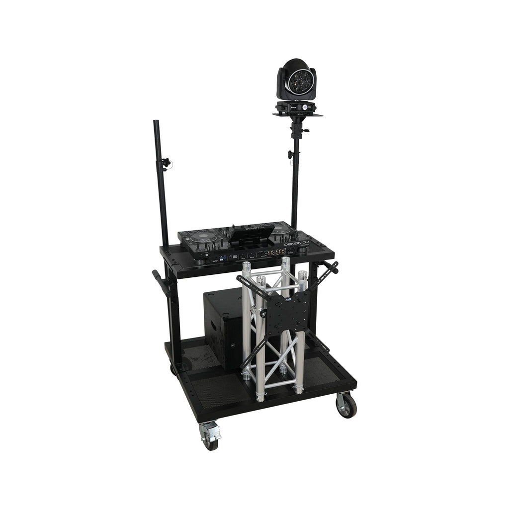 ProX X-BeatWagon Professional Mobile DJ Rolling Workstation with Adjustable Shelf - View 5 | MusicMarket