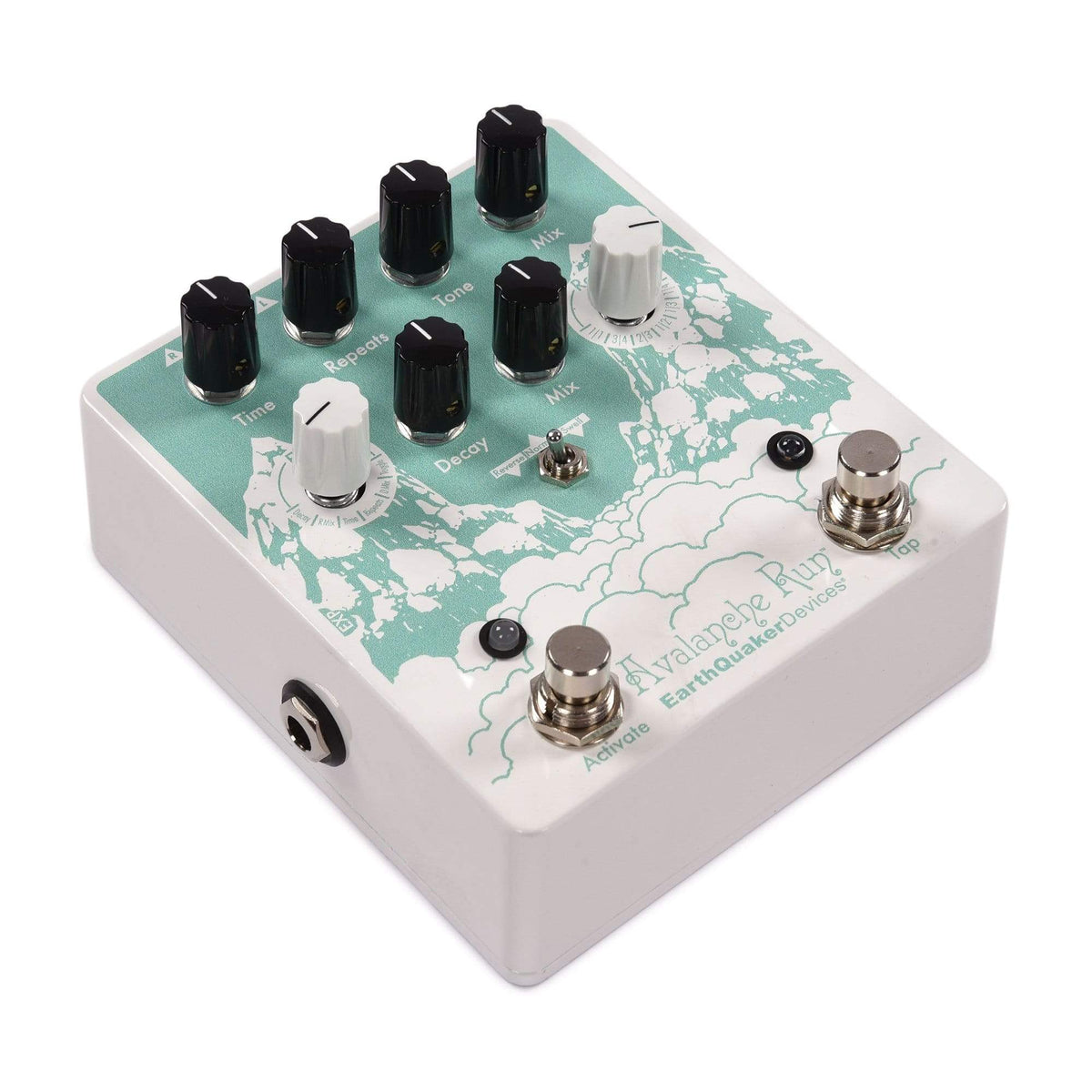 Earthquaker Devices Avalanche Run v2 Stereo Delay & Reverb White & Mint - View 2 | MusicMarket
