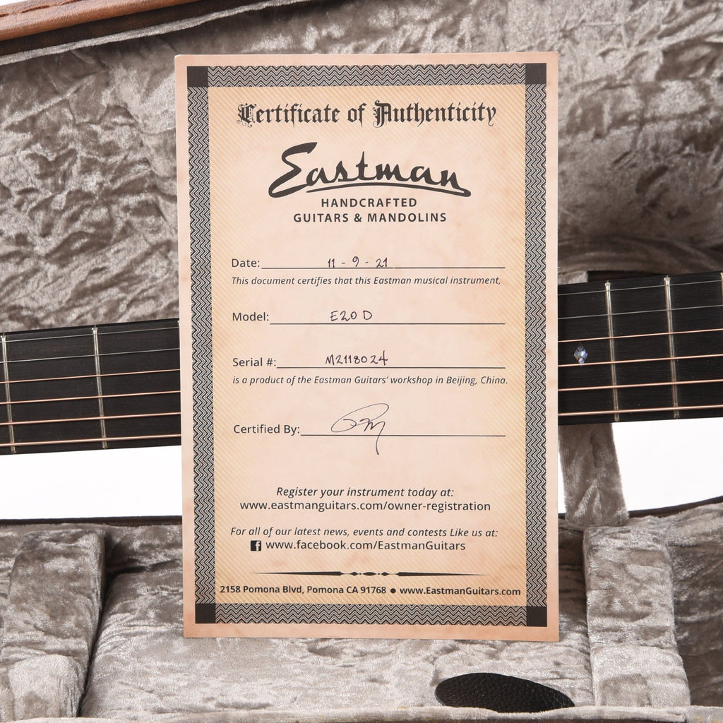 Eastman Traditional E20D Adirondack/Rosewood Dreadnought Natural - View 10 | MusicMarket
