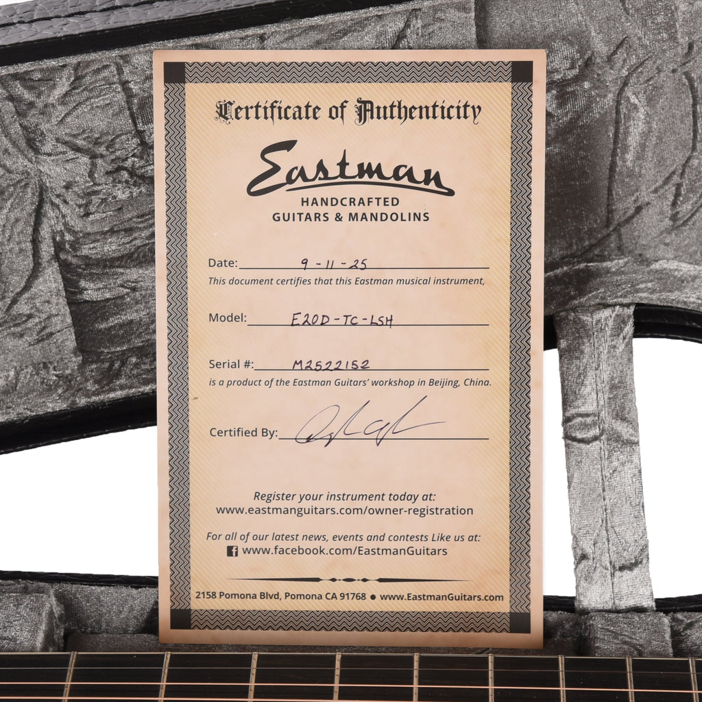 Eastman E20 Large Soundhole Dreadnought Thermo Cured Adirondack - View 9 | MusicMarket