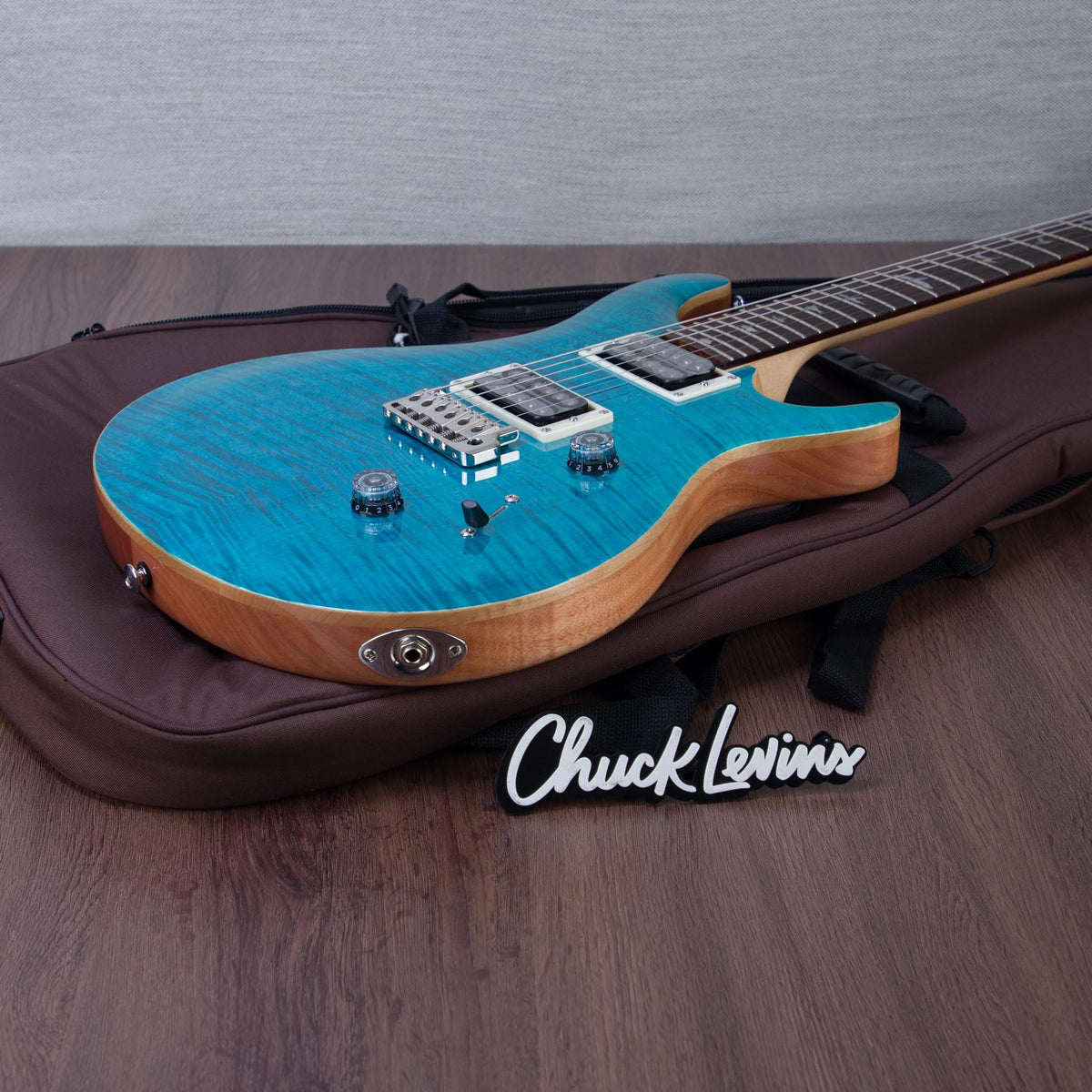 PRS SE Custom 24 Electric Guitar - Blue Matteo/Natural Back - View 9 | MusicMarket