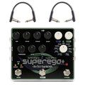 Electro-Harmonix Superego Plus Synth Engine/Multi Effect w/(2) RockBoard Flat Patch Cables Bundle - MusicMarket