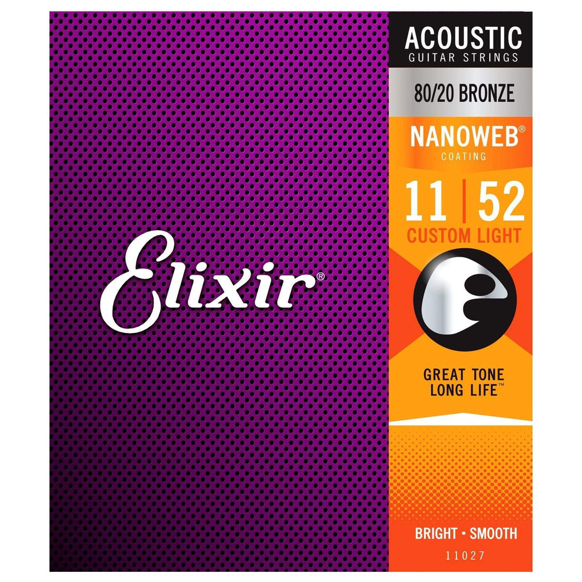 Elixir 11027 Acoustic 80/20 Nano Custom Light 11-52 (12 Pack Bundle) - View 2 | MusicMarket