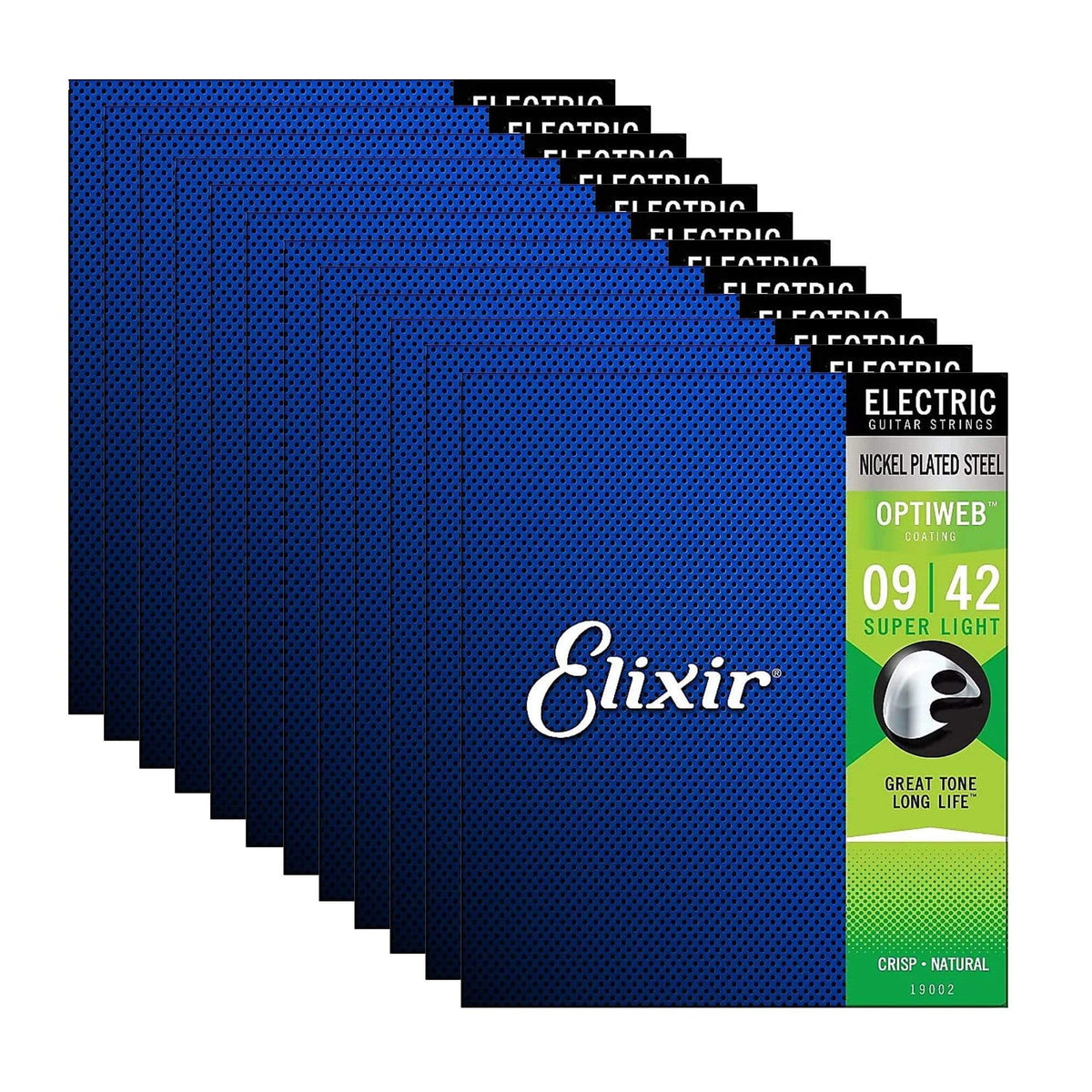 Elixir 19002 Optiweb Electric Guitar Strings Super Light 9-42 12 Pack Bundle - MusicMarket