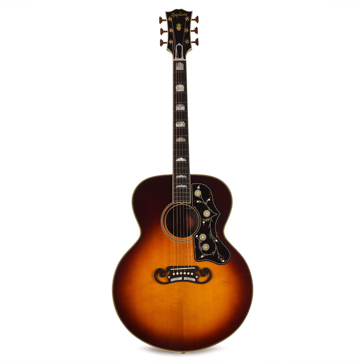 Epiphone Inspired by Gibson Custom Pre-War SJ-200 Rosewood Reissue Vintage Sunburst - View 4 | MusicMarket