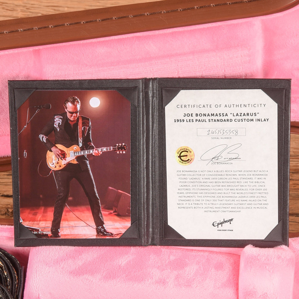 Epiphone Joe Bonamassa Lazarus 59 Les Paul Standard Custom Inlay Satin 2021 - View 10 | MusicMarket