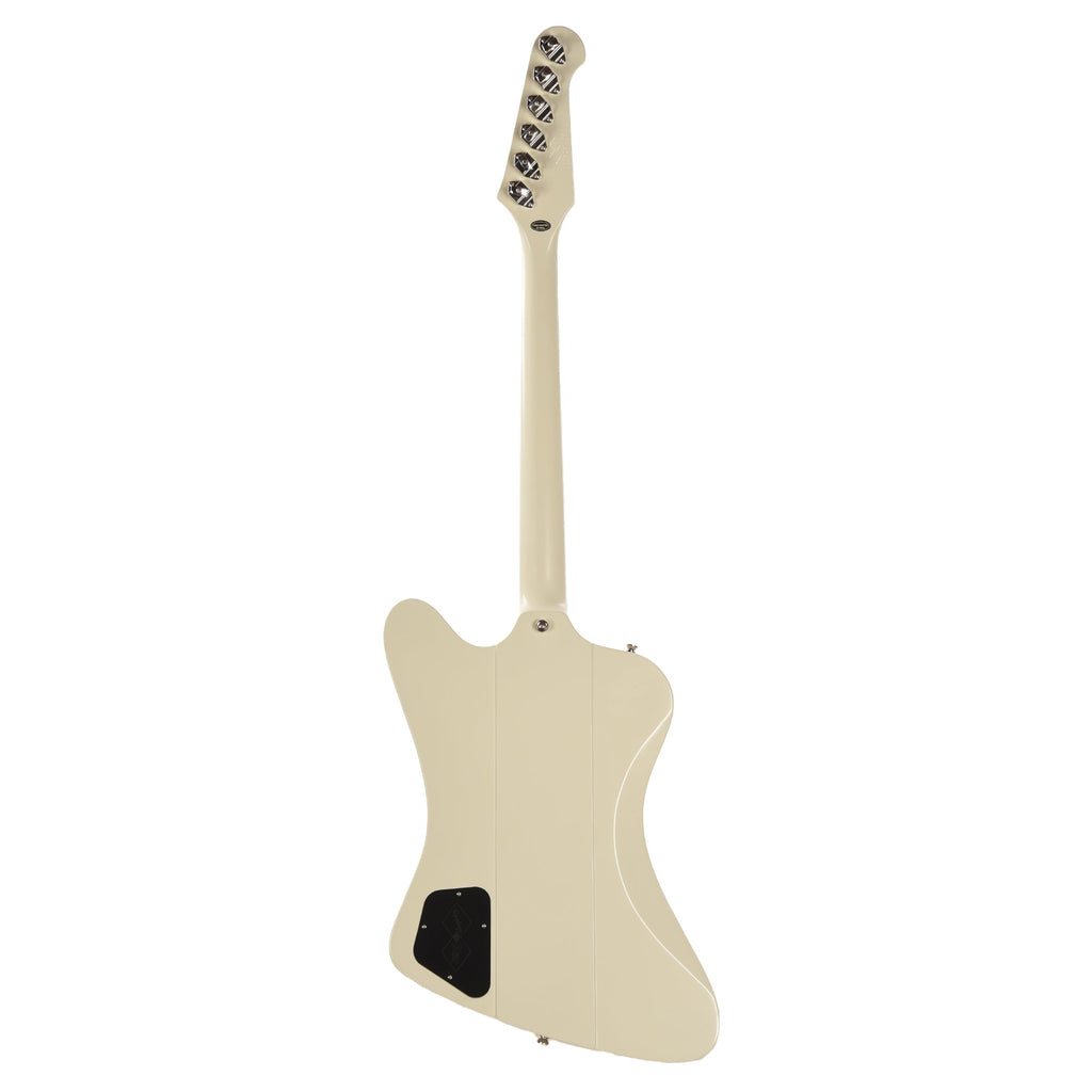 Epiphone Inspired by Gibson Custom 1963 Firebird V Reissue Vibrola Polaris White w/Maestro - View 5 | MusicMarket