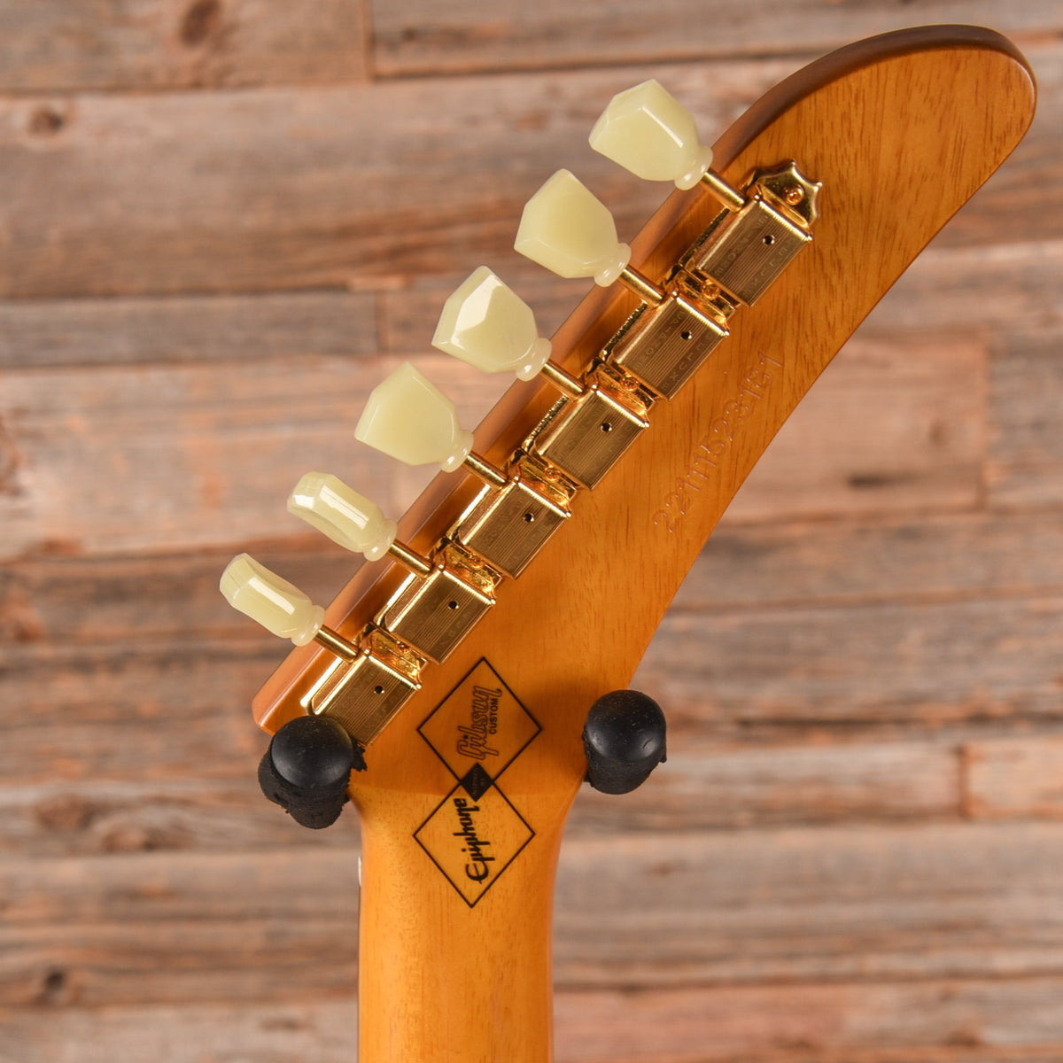 Epiphone "Inspired by Gibson Custom" '58 Korina Explorer Antique Natural 2022 LEFTY - View 7 | MusicMarket