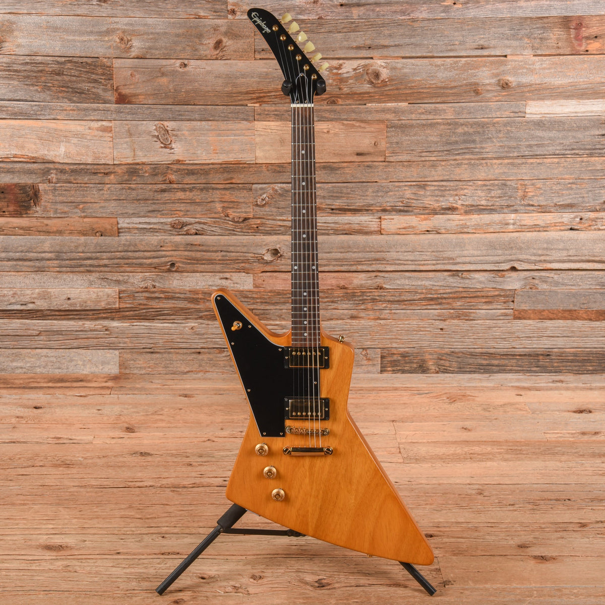 Epiphone "Inspired by Gibson Custom" '58 Korina Explorer Antique Natural 2022 LEFTY - View 4 | MusicMarket