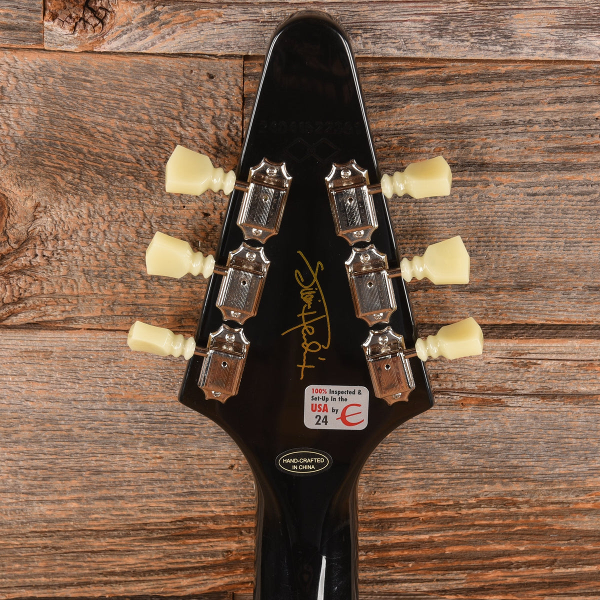 Epiphone Jimi Hendrix "Love Drops" Flying V Black 2024 - View 7 | MusicMarket